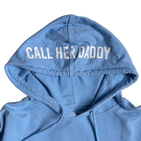 Barstool Chicks Call Her Daddy "I Am Unwell" Light Blue Cropped Hoodie - Small - Picture 3 of 9
